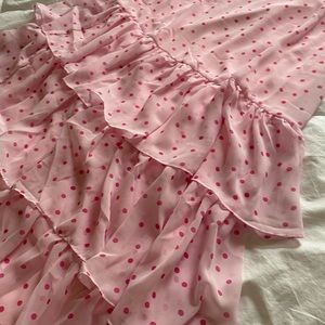 Lulu’s Pink Polka Dot Ruffled Dress